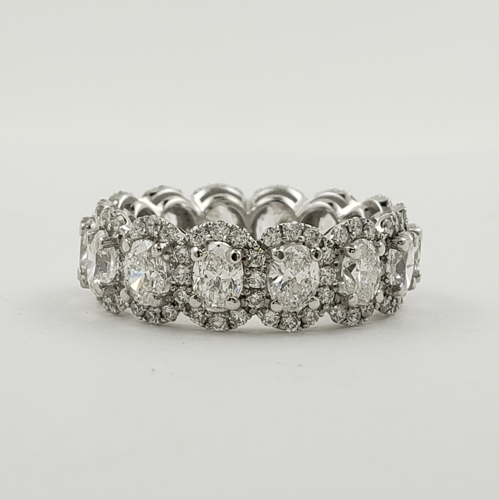 Oval Shape Eternity Band with Halo